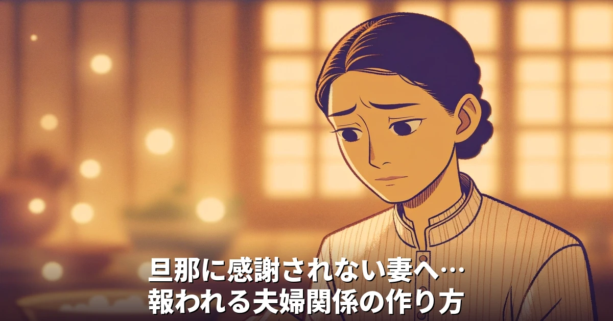 旦那に感謝されない妻へ…報われる夫婦関係の作り方