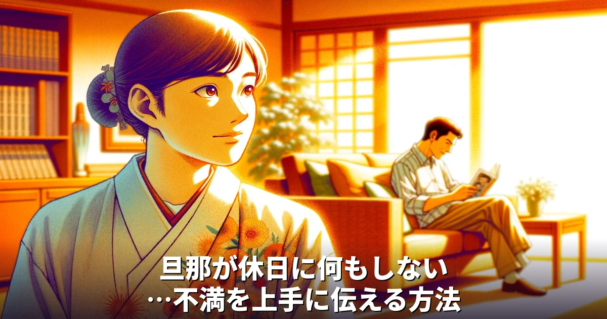 旦那が休日に何もしない…不満を上手に伝える方法