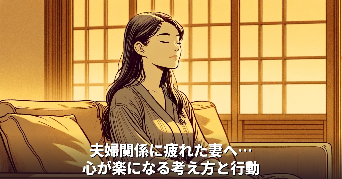 夫婦関係に疲れた妻へ…心が楽になる考え方と行動